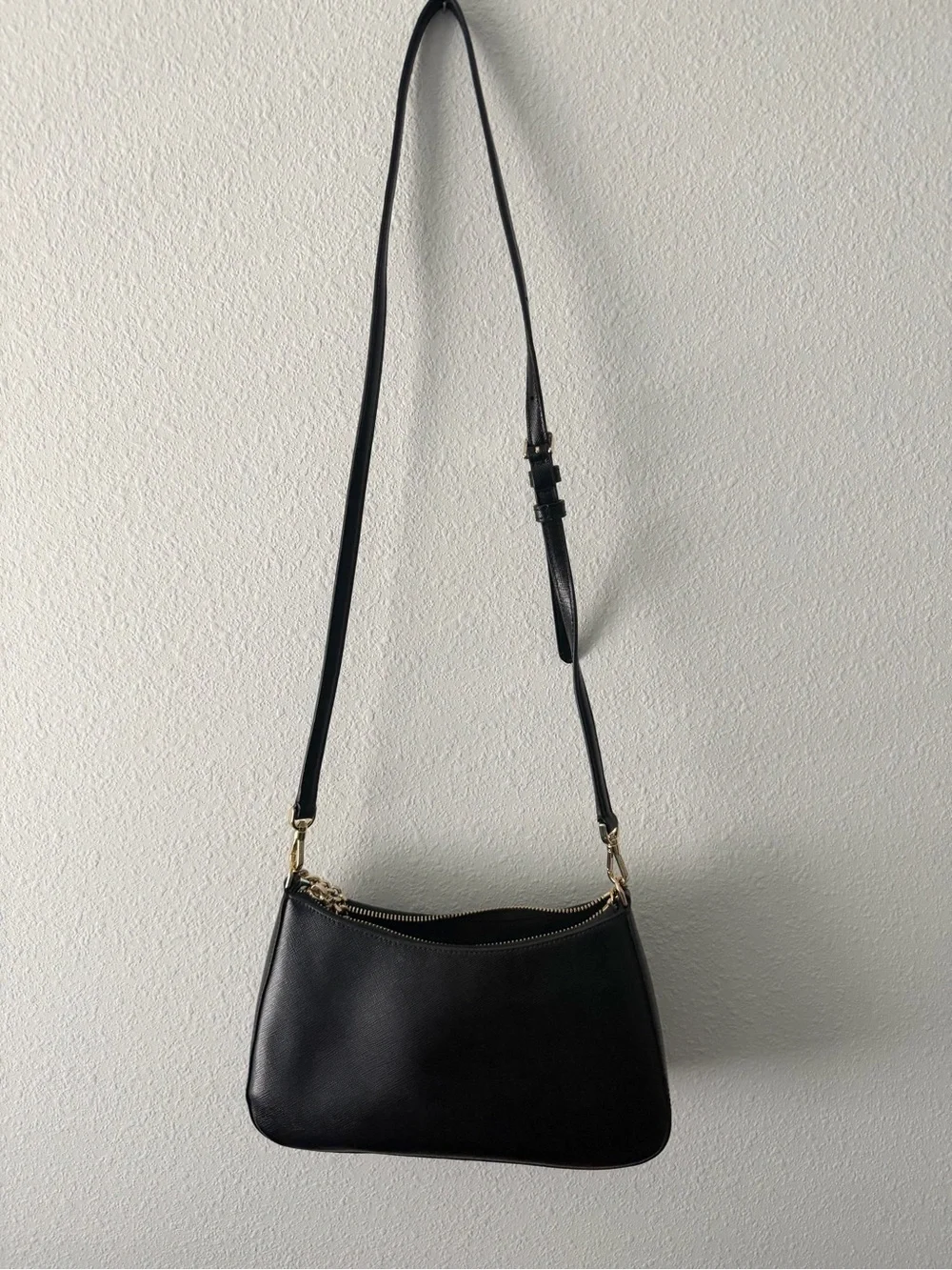 kate spade Black Leather Mini Crossbody with Gold Hardware